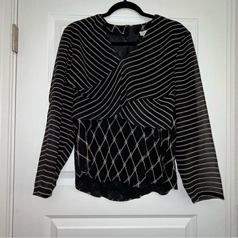 Vera Cristina Silk Sheer Blouse Top